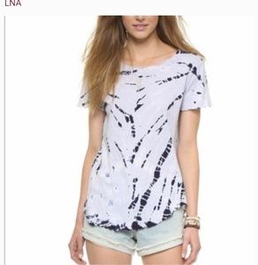 LNA Tie Dye Raw Hem Top